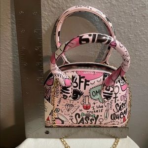 WOMENS' Mini Vegan Crossbody handbag Sassy BFF Pink.